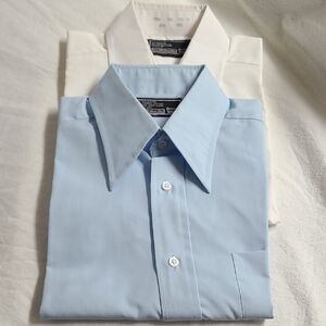 Vintage Set of 2 Sears Men's Store Classic Short-sleeved Button Down Collared